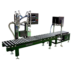 全自動18L兩頭電子稱重式灌裝、排氣壓蓋流水線（適用于10－20公升中桶）