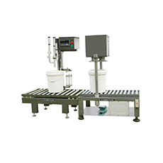 半自動電子稱重式灌裝、排氣壓蓋流水線（適用于10－20L中桶）